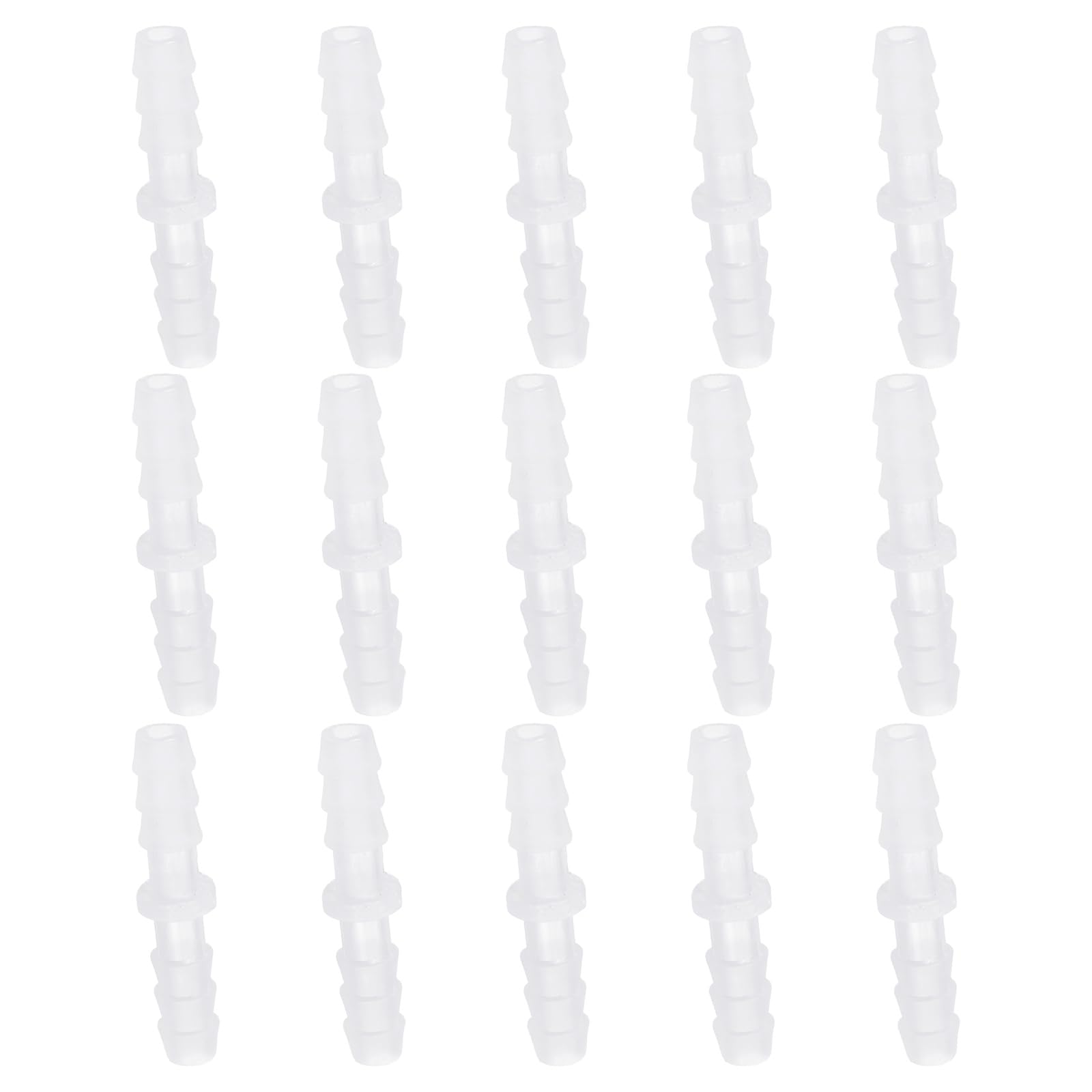 sourcing map 15pcs Plastic Hose Barb Fitting, 13/64" x 13/64" Barbed Hose Pipe Fitting Splicer Mender Joint Adapter for Water Liquid Fuel Line Tube, Clear