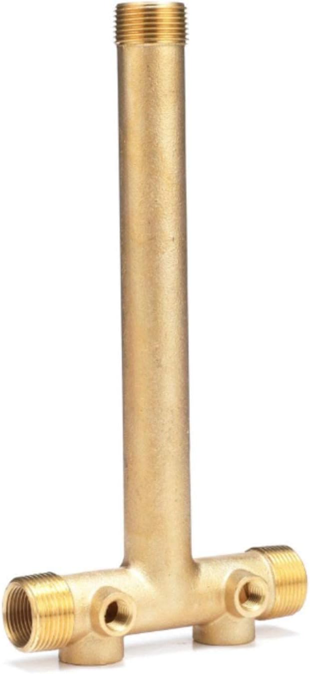 H2O PRO 10 inch x 1 inch Brass Tank Tee Cross with Multiple Ports, Connects Pump Water Line to Pressure Tank, Accepts Pressure Switch/Gauge and Snifter/Relief Valve - 024795