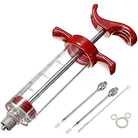 Various HK Marinadenspritze Bratenspritze Set 30ml/1oz BBQ Bratenspritze Kunststoff Kit Cover