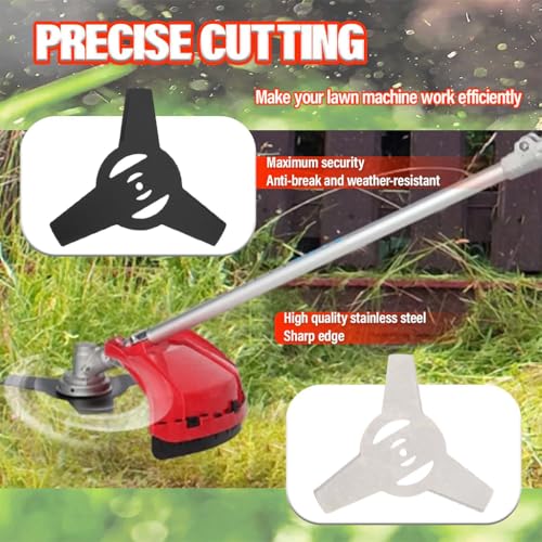 Image of HASTHIP 4Pcs Grass Trimmer Blade Replacement Weeder Attachment | Two Forms for Weed Clearing, Reaches Tight Patches, Manganese Steel, Three Point and Flat Types, Seller Support