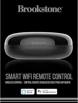 Brookstone Smart IR Controller Alexa and Google Assistant Compatible Universal Remote Control for Infrared Controlled Devices and Appliances