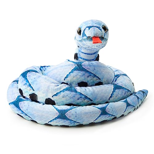 Zappi Co Kinder Gefülltes Weiches Kuscheliges Plüsch-Schlangenspielzeug - Teil der Safari-Tierkollektion, perfekt für Kinder (180 cm Länge) (Blauer Schönheitsschlangen)