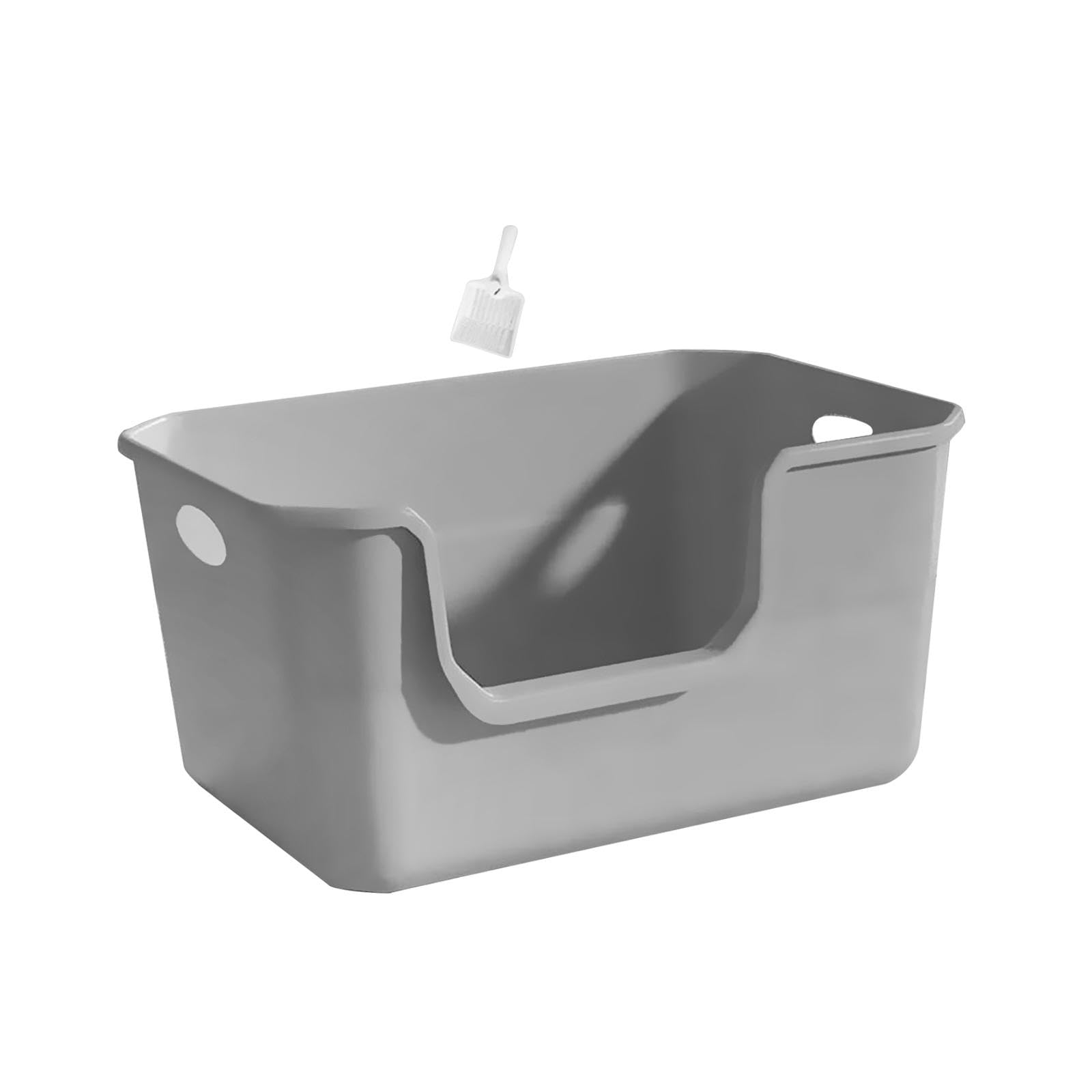 F Fityle Bac à litière pour Chat, bac à litière pour Chat, résistant aux éclaboussures, Semi-fermé, rehausseur à côtés Hauts, bac à litière pour Animaux de, Gris