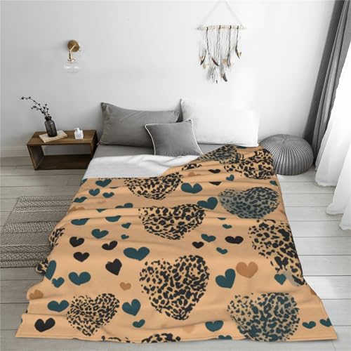 Couverture microfibre super douce motif léopard grand format toutes saisons