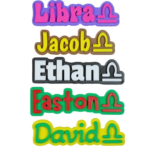 SuperFineDeesigns Libra Zodiac Custom Magnets for Fridge and Locker – 3D Printed Two-Color Name Design with Libra Zodiac Icon – Personalized Refrigerator Magnets with Strong Grip & Made of Durable PLA