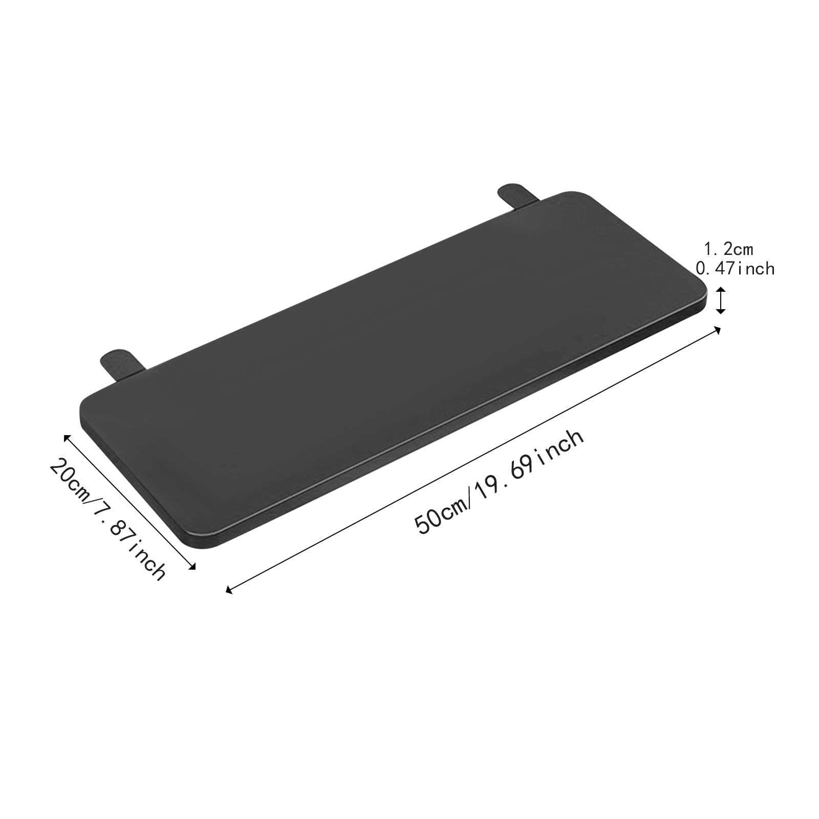 Prolunga per Scrivania, Pannello Allargabile, per Ufficio Domestico, Pieghevole, Supporto Robusto, Multifunzionale, 50 X 20 Cm, Supporto per Polsi, Nero
