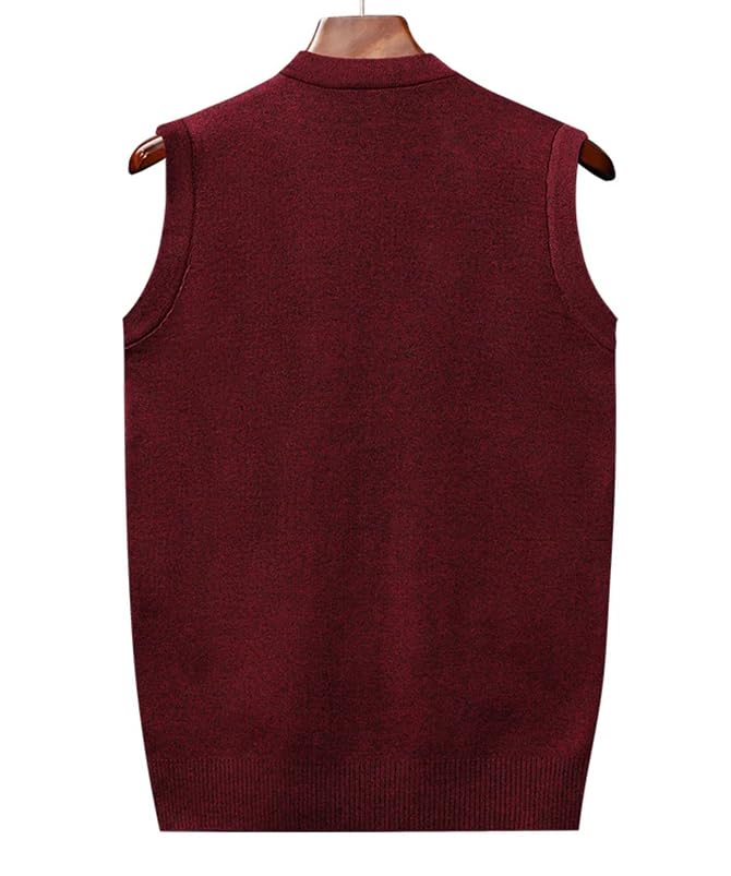 Men's Wool Knitted Vest Thickened Casual Sweater Tank Top V-Neck Sleeveless Warm Cardigan Waistcoat4