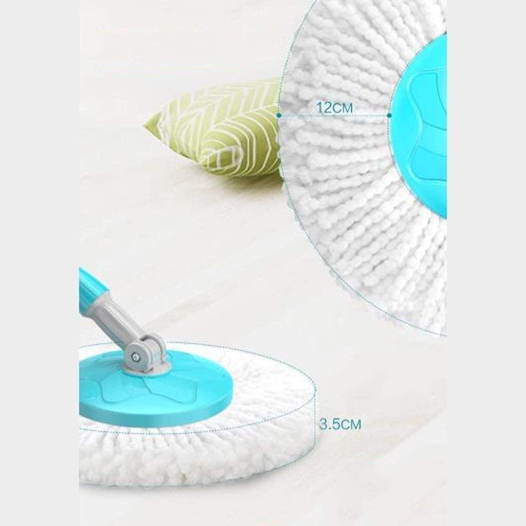 Mocio Rotante in Microfibra e Set secchi Mop Lavaggio Mano Libera Sistema Pulizia Pavimenti in Piastrelle in Laminato Legno Duro 2 Teste mop