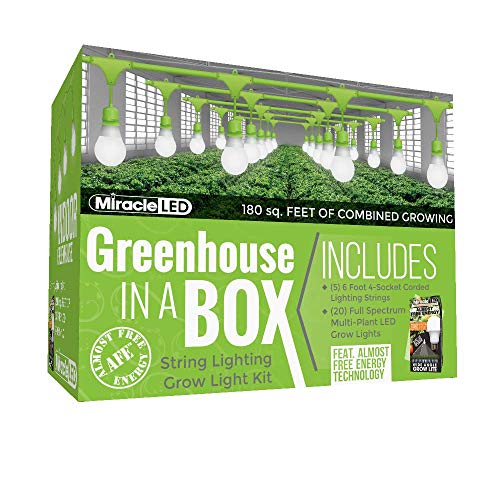 Miracle LED Almost Free Energy Greenhouse in a Box Grow Light Kit for Indoor Plants Includes 4