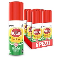 Autan Tropical Mini Spray Antizanzare Forte, Repellente Zanzare Azione Protettiva Duratura, Fino a 8h di protezione, Per Viaggi in Luoghi Tropicali, Efficace contro Virus West Nile, 6 Conf. da 50 ml
