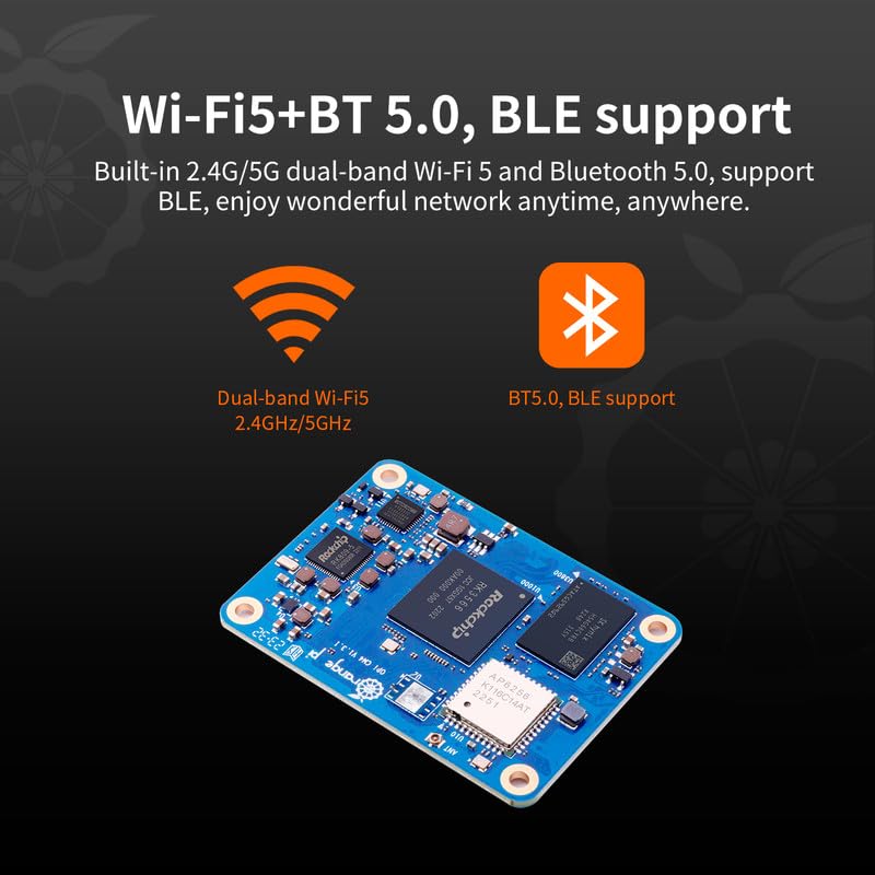 Image of Orange Pi Compute Module 4 8GB+64GB, Rockchip RK3566 Quad-Core 64-Bit Single Board Computer, Orange Pi CM4 8GB RAM 64GB eMMC Flash, Support 2.4 /5.0GHz Wi-Fi & Bluetooth 5.0 (CM48G64G)