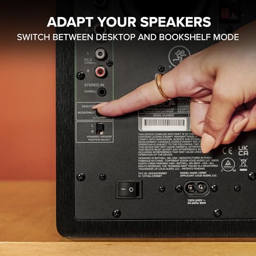 Mackie CR3.5 3.5" Creative Reference Powered Studio Monitors with Tone Knob and Location Switch — Active Speakers for Music Production, Desktop Computer, Gaming, HiFi Listening