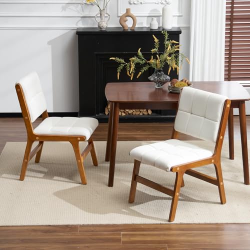 Ckaff Esszimmerstühle 2er Set, Küchenstühle aus Holz, Stuhl Esszimmer Wohnzimmer Polsterstuhl Armlehnstuhl mit Rückenlehne für Esszimmer Küche Wohnzimmer, Leinen, Beige Ckaff Esszimmerstühle 2er Set, Küchenstühle aus Holz, Stuhl Esszimmer Wohnzimmer Polsterstuhl Armlehnstuhl mit Rückenlehne für Esszimmer Küche Wohnzimmer, Leinen, Beige