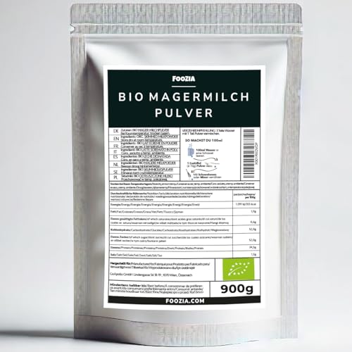 Bio Magermilchpulver 900g Milchpulver Aus Reiner Frisch Milch Hergestellt von Foozia