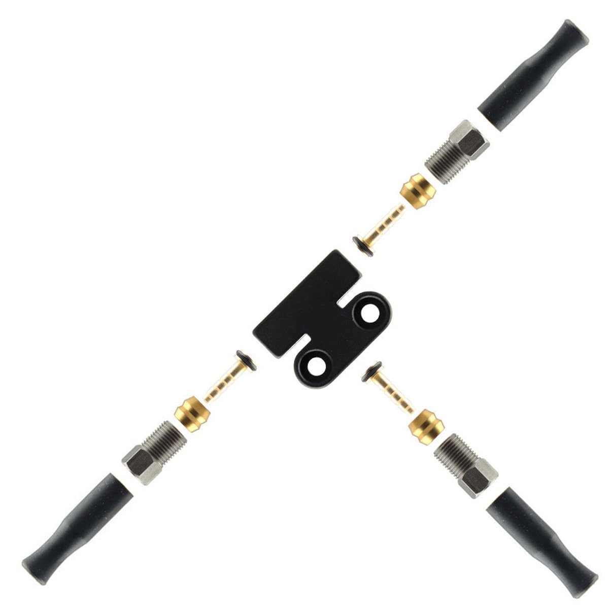 Gurtt Hydraulic Brake Adapter, Aluminum Hydraulic Splitter Connector Distribution Block For Bicycle Motorcycle Brake Line System(90°)