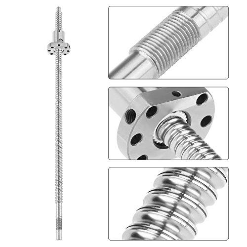 Kugelumlaufspindel SFU1204 400mm mit Kugelmutter Gerollte Gewindespindel Durchmesser 12mm Steigung 4mm Spielfreier Kugelgewindetrieb für CNC Maschinen und Linearführungen