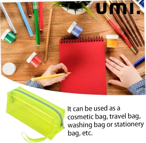 Image of Amazon Brand - Umi Clear Pencil Pouch PVC Large Pencil Case Zippered Waterproof Stationery Pouch for Students Yellow,Pencil Case,Office Supplies (Yellow)