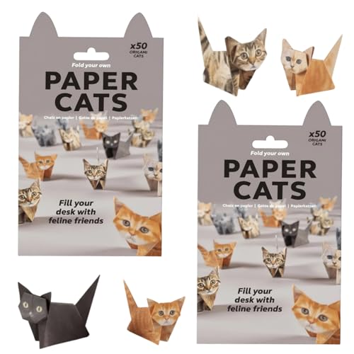 2 Origami Papier Katzen DIY Paper Cats Set 100 Blätter Faltpapier Für Kreative Bastelprojekte Ideal Für Stressabbau Und Home Decoration 10 cm Und 12 cm