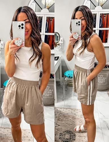 Xiaoxuemeng Womens Striped Shorts Wide Leg Summer Athletic Shorts Casual Workout Short Pants2