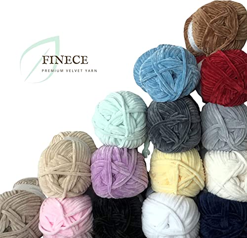 Finece Soft Velvet Yarn Chenille Yarn For Crocheting Baby Blanket Yarn For Knitting 100 Gr (132 Yds) Fancy Yarn For Crochet Weaving Craft Amigurumi Yarn (1 Skein, 2040 - Light Camel) #TOP3