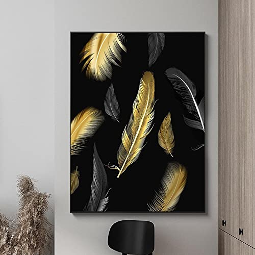 Lienzo de plumas abstractas para decorar el porche de casa moderna 2