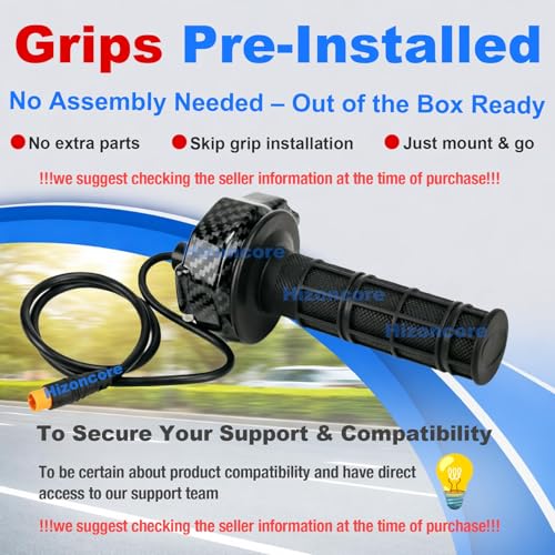 Image of Ebike Full Twist Throttle for Macfox, 3 Pin Surron Style Throttle Grip Kit 12V-72V Compatible with HappyRun Freego Heybike Electric Dirt Bike