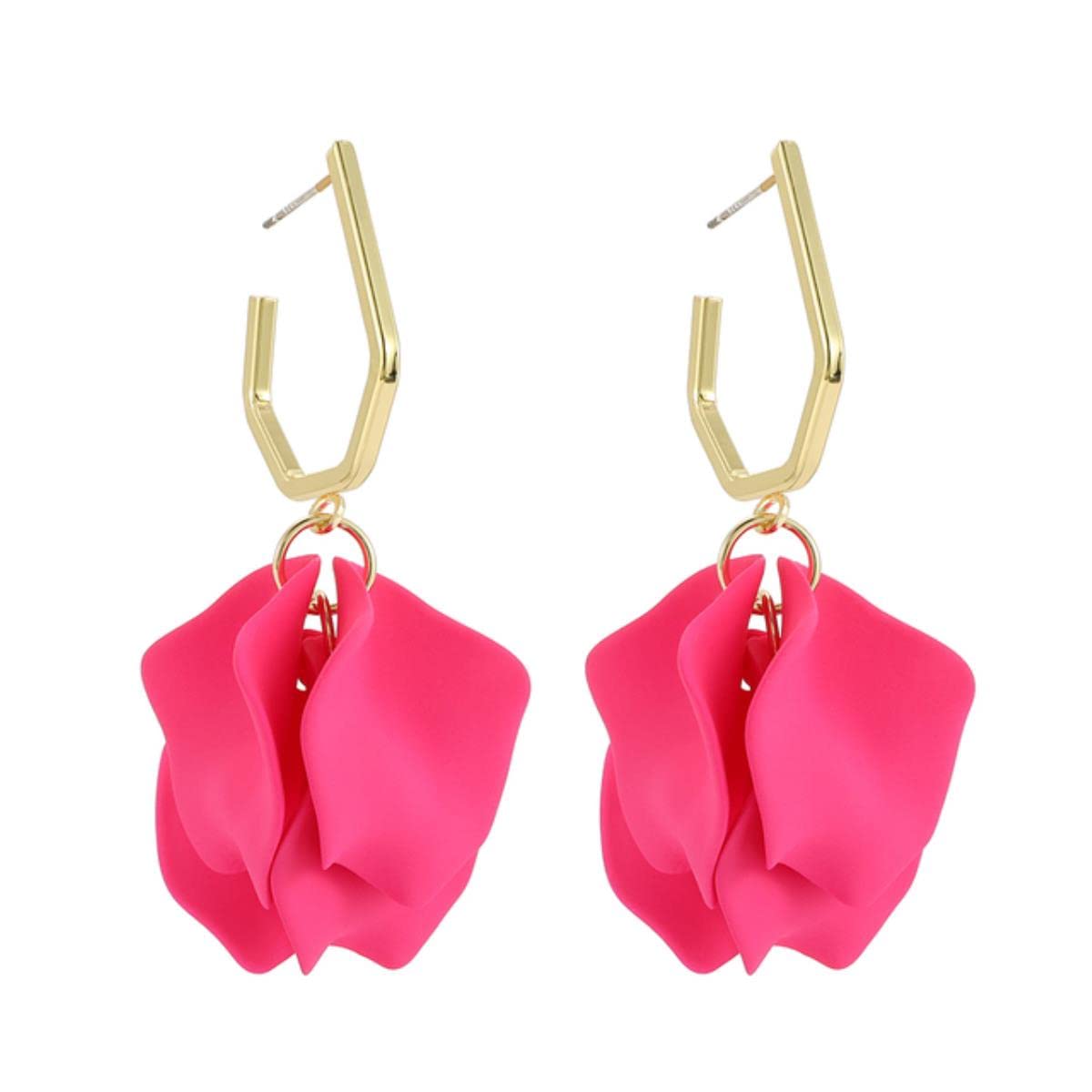 YAHOYA Fashion 11 Color Petal Earrings Women Statement Jewelry Summer Style Accessories Popular Femmel Bijoux