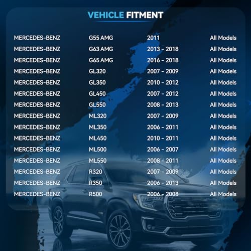 Image of Detroit Axle - Rear Brake Pads for Mercedes-Benz G55 G63 G65 AMG GL320 GL350 GL450 GL550 ML320 ML350 ML450 ML500 ML550 R320 R350 R500, Ceramic Brake Pads with Hardware Replacement