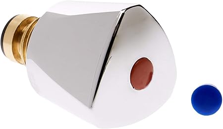 JoyousMall Wasserhahn Griff - Heiß/Kalt Drehgriff Mit Farbmarkierung In Chrom