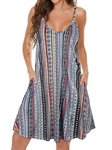 Image of JOELLYUS Womens Spaghetti Strap Dress Summer Dresses Beach Cover Ups Casual Sundresses with Pockets 2026