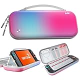 BJBT Switch 2 ケース ピンク【Switch2対応/8色 選択可】2025年 スイッチ2モデル用 ハードケース 可愛い 防塵防水 耐衝撃 持ち運び便利 キャリングケース 全面保護型 ゲームカード12枚収納が可能 アクセサリーポーチ Gradient Red