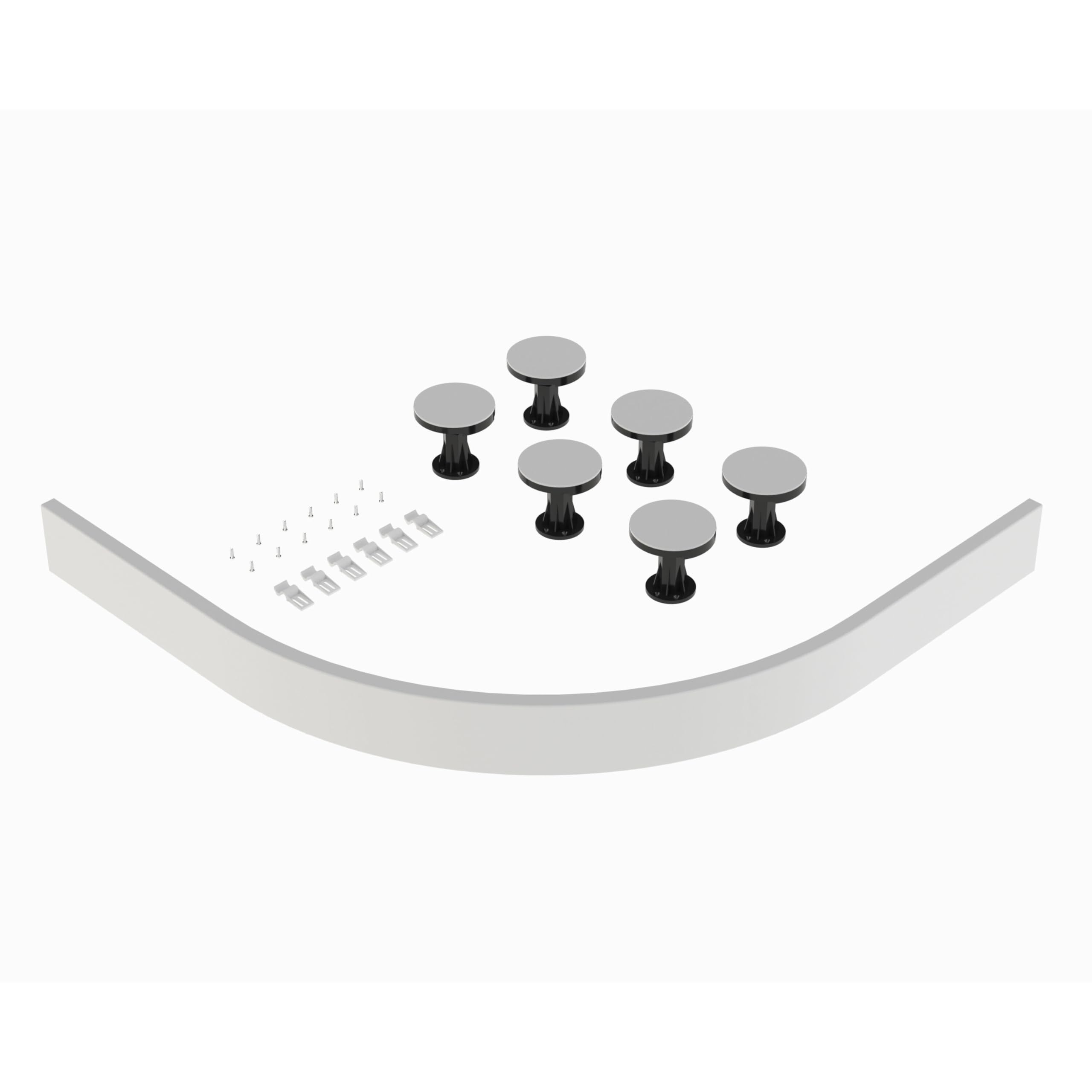 Balterley White Shower Tray Riser Kit, Curve Panel, 6 Pack Of Legs, Clips & Screws, Leg Set & Plinth Kit For 700Mm To 900Mm Quadrant & Offset Quadrant Trays, Tray Plinth & Legs - 1200 X 1000Mm (White)