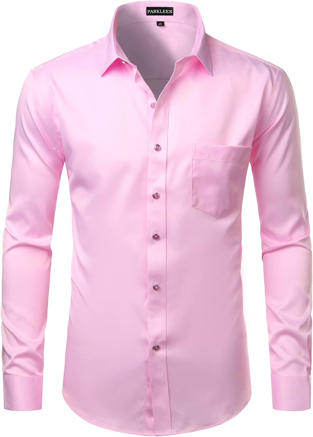 Men's Slim Fit Formal Long Sleeve Casual Business Party Dress Shirts with Chest Pocket