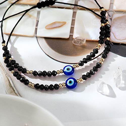 Tarsus Dainty Evil Eye Beaded Bracelets Adjustable String Amulet for Women Men3