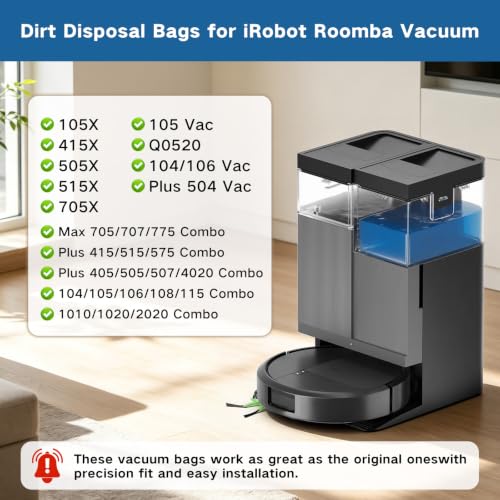 Image of 20 Pack Dust Bags for Roomba 105X, 415X, 505X, 705X Robot Vac Accessories
