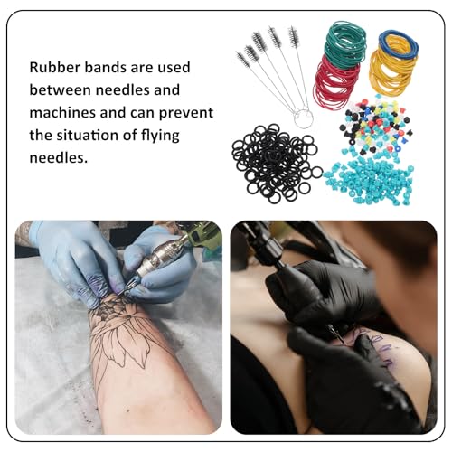Kit de accesorios para tatuaje para evitar agujas voladoras con gomas y silicona 2