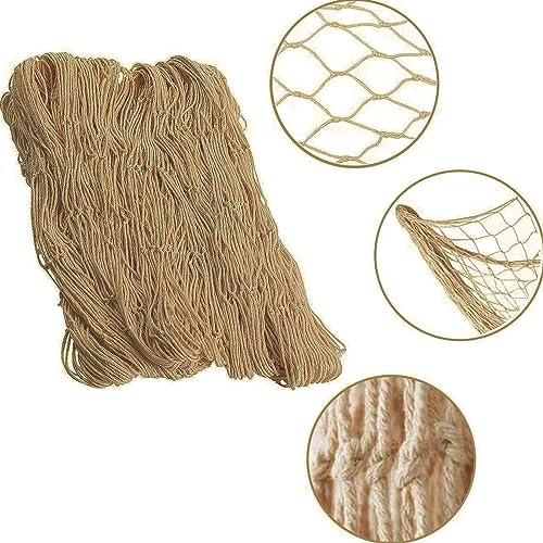 image for Rosoz Nature Fish Net Wall Decoration with Shells, Ocean Themed Wall H