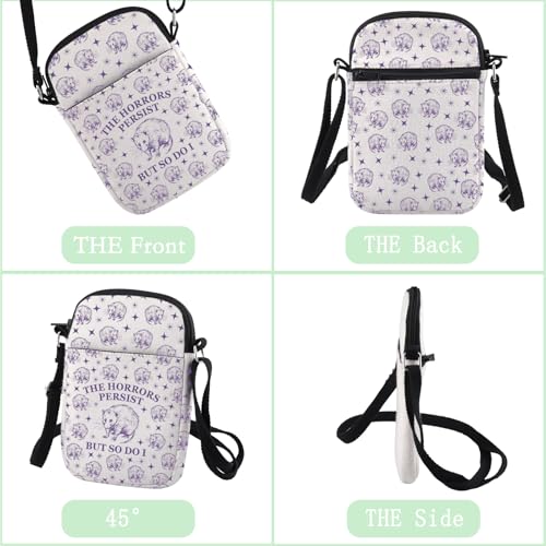 CHOORO Racoon Opossum Shoulder Bag The Horrors Persist But So Do I Crossbody Bag Mental Health Gift Opossum Lover Gift3