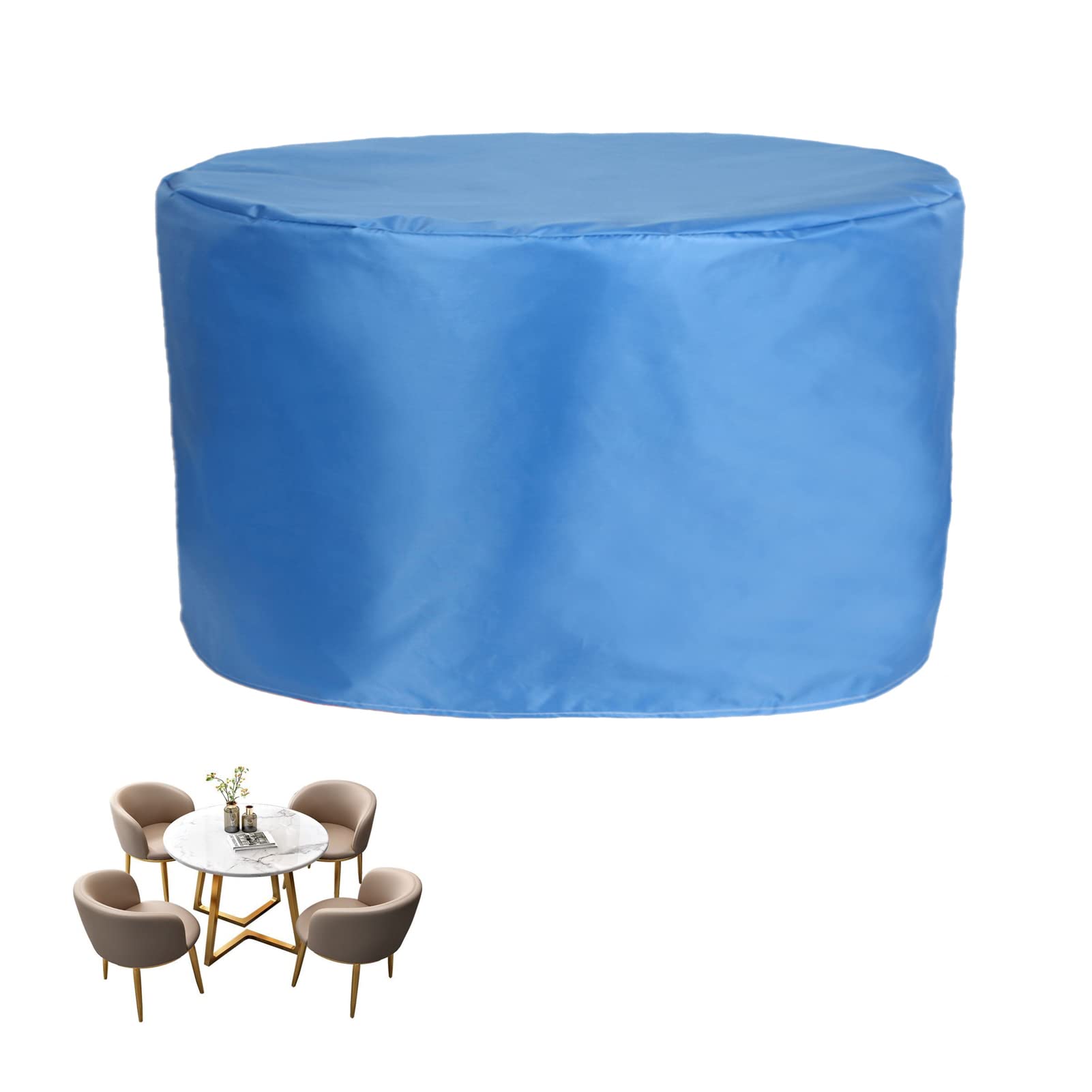 Copertura per Mobili da Giardino 185×110cm, Rotonda, Impermeabile, Antipolvere, Antivento e Anti-UV, Grande Copertura per Mobili da Esterno con Fibbia Antivento