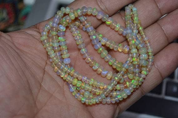 Opaline éthiopienne ronde 3-6mm perles de qualité AAA pour bijoux d'exception