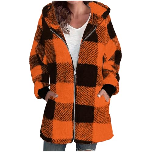 Womens Oversized Sherpa Jacket Fuzzy Fleece Bed Jackets Zip Up Long Hoodies Thick Soft Warm Winter Teddy Bear Coats