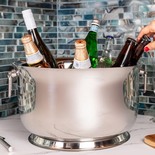 Sol Living Insulated Beverage Tub Large Ice Bucket with Handles Double Wall Stainless Steel Ice Bucket and Cooler for Wine, Drinks, Bar, Party, and Gift Beverage Cooler for Indoor and Outdoor Parties - Image 4