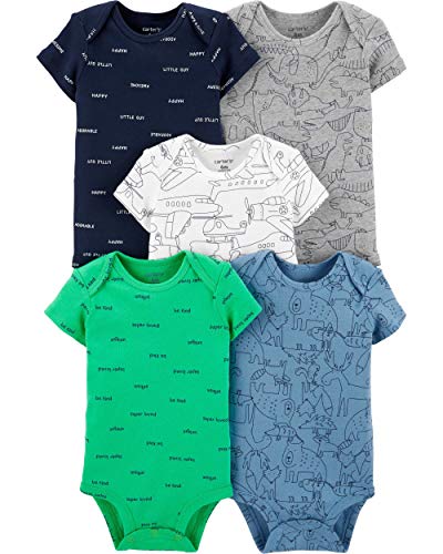 Carter's Baby Boys 5 Pack Bodysuit Set, Airplane, 3 Months