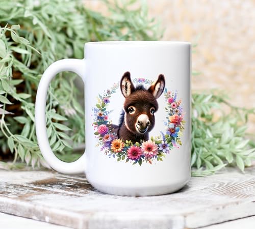Taza de cerámica con diseño de burro, 15 oz, multicolor miniatura 4
