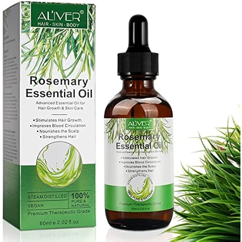 Rosemary Oil for Hair Growth and Skin Care,Rosemary Essential Oil for Eyebrows and Eyelashes Care Scalp, Essential Oils relieve stress, aromatherapy(60ml) Cover