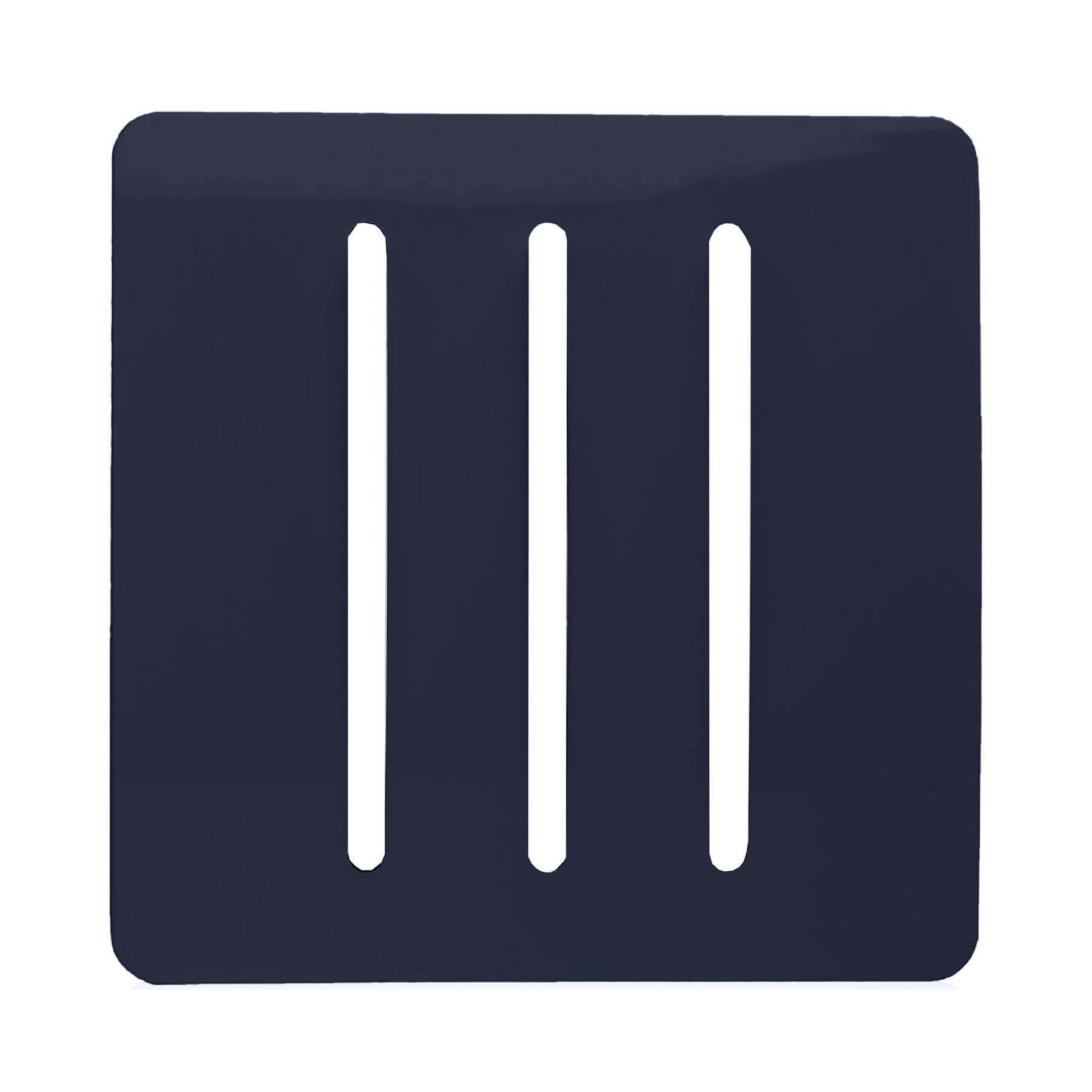 Trendi Switch 3 Gang Spare Faceplate for Modern Designer Light Switch in Navy Blue