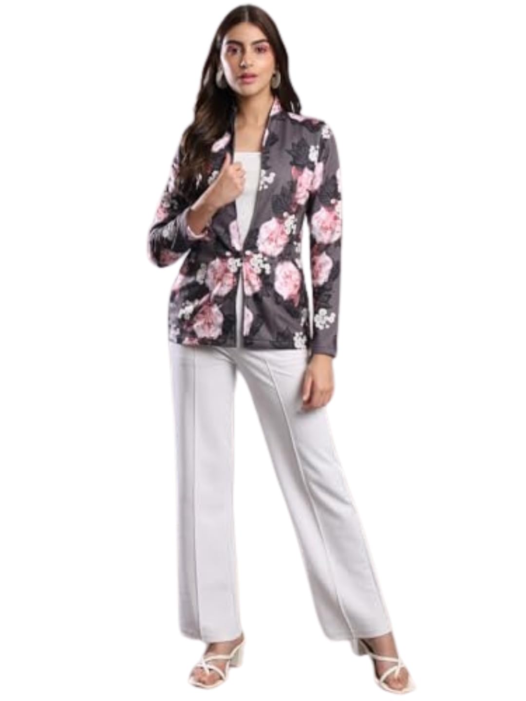 tandul Women's Women Coat - Multicolor Polyester Full Sleeve Women Coat Single Breasted Printed Women Coat (7289)-picture-34