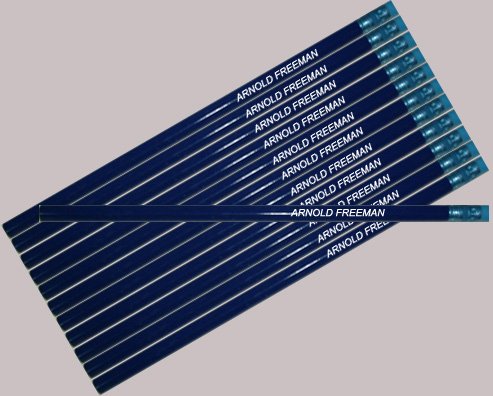 Lápices hexagonales azul oscuro personalizados x12 miniatura 1