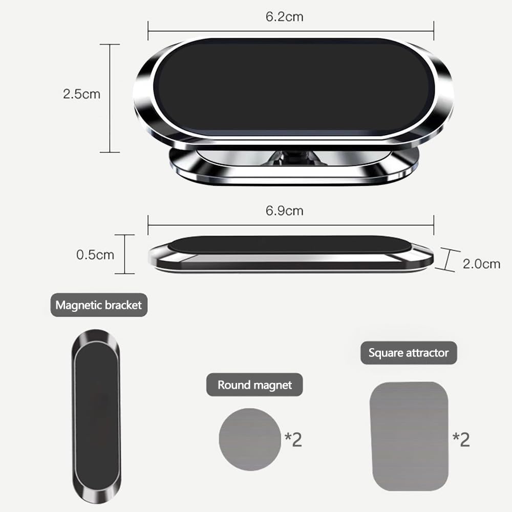 Copritarga Auto Supporto Magnetico Per Cellulare 360° - Per Auto, Cruscotto O Parabrezza, Design Multicolore Universale Porta Targa Magnetico