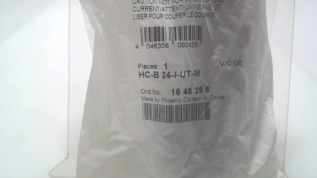 PHOENIX CONTACT HC-B 24-I-UT-M 24-POS., 25-48 Printed, B24 Series, HEAVYCON PIN Insert, Screw Connection
